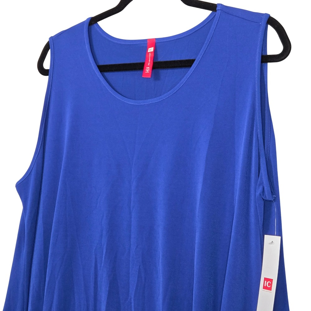 IC by Connie K NEW Women XXL Sleeveless Tunic Tank Top Royal Blue 6822T USA
